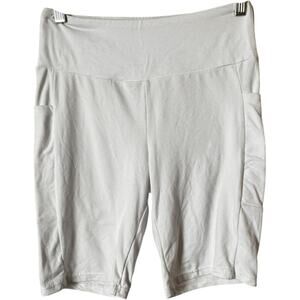 Eye Candy Women's Athletic Sporty Work Out  White Bike Shorts Sz M